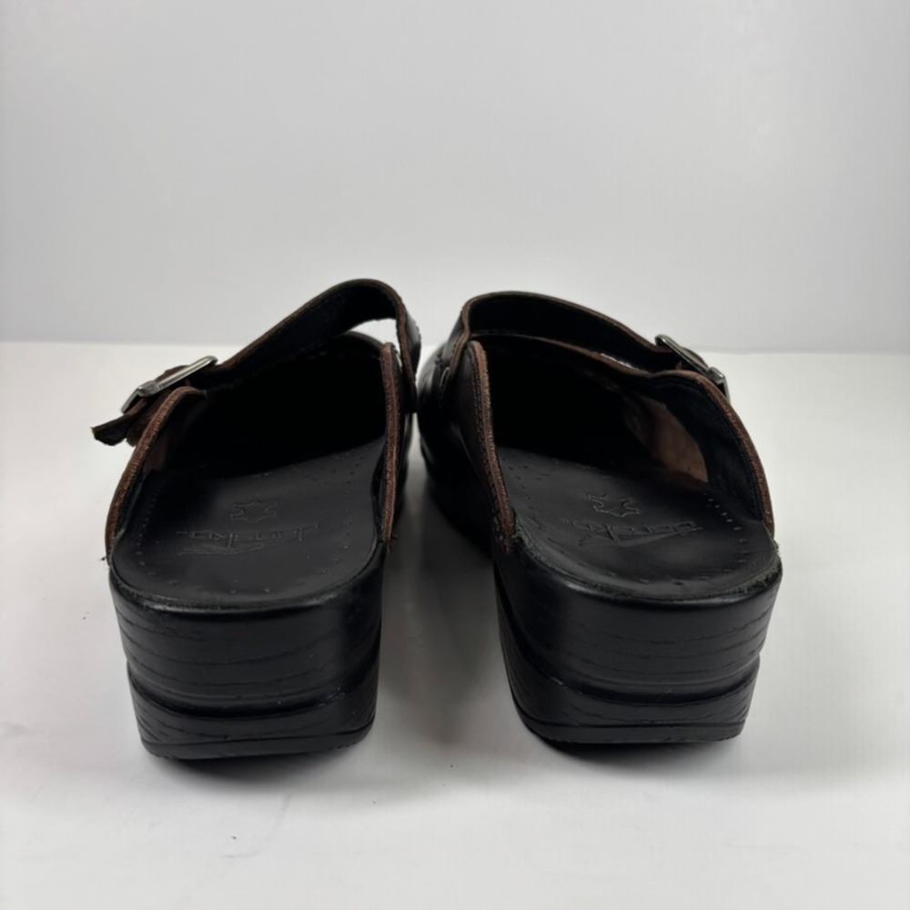 Dansko Merrie Women's US 11.5–12/42 Brown Leather Mary Jane Comfort Buckle Clogs - Picture 4 of 16